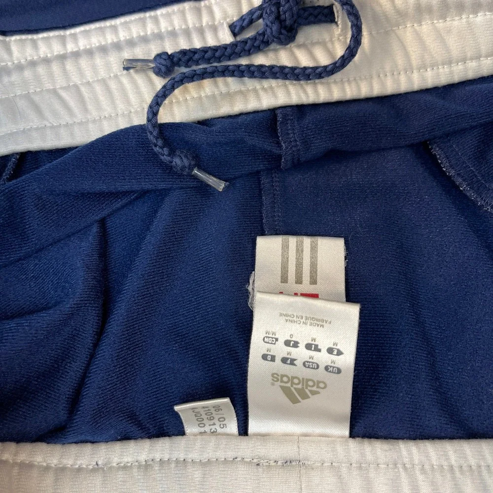 Adidas Men‎ Medium Navy Blue White 3-Stripe Track Pants Joggers Sportswear